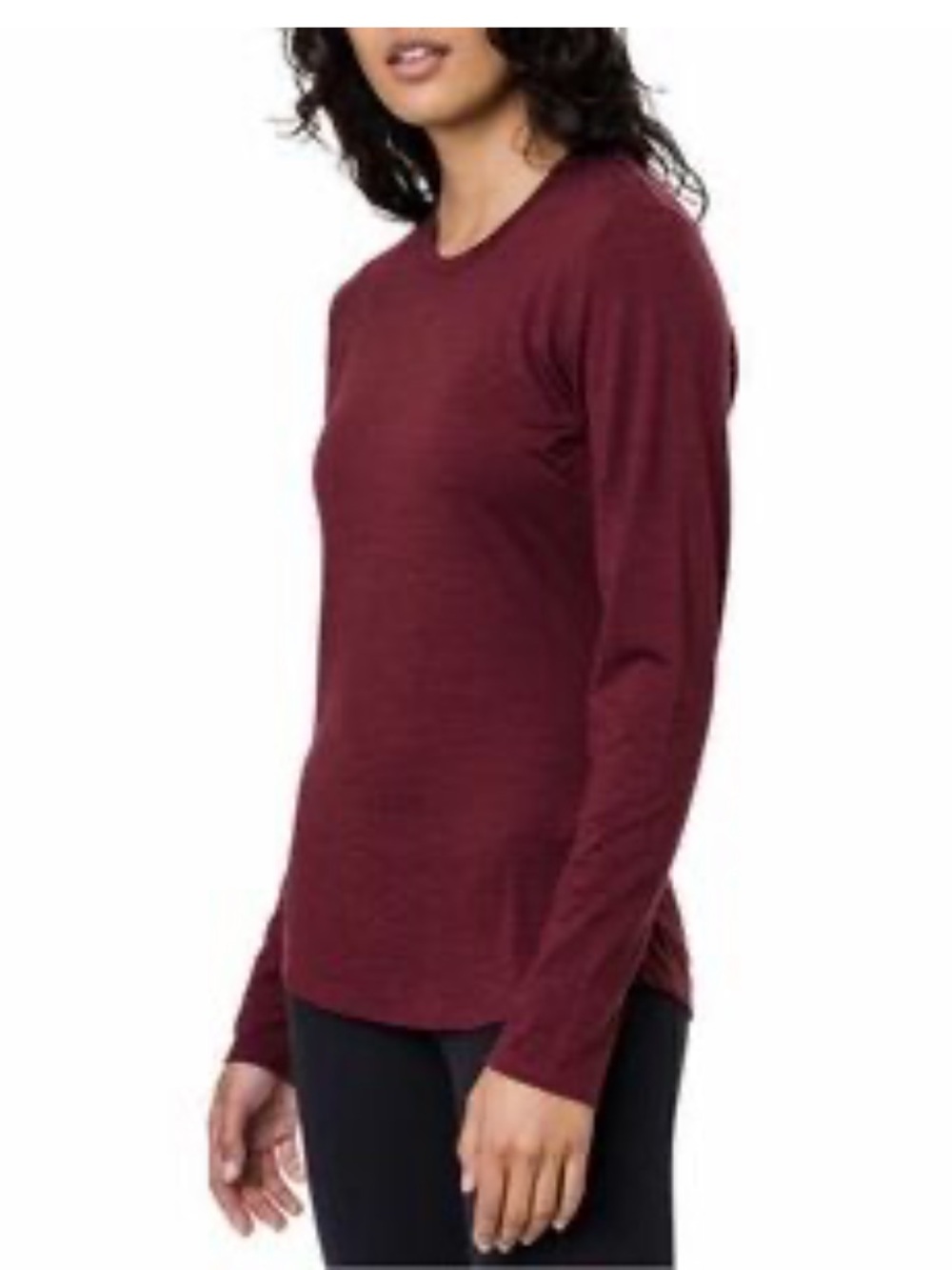 Segments merino wool Long-Sleeve Crewneck Top in Burgundy NWT SIZE SMALL
